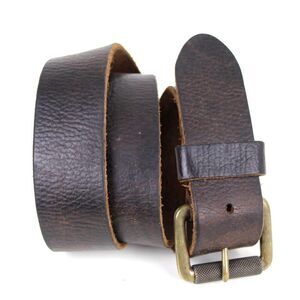 PEBBLED BROWN GENUINE LEATHER 1 3/8"Wd CASUAL DRESS MEN'S BELT Sz 32 (B71